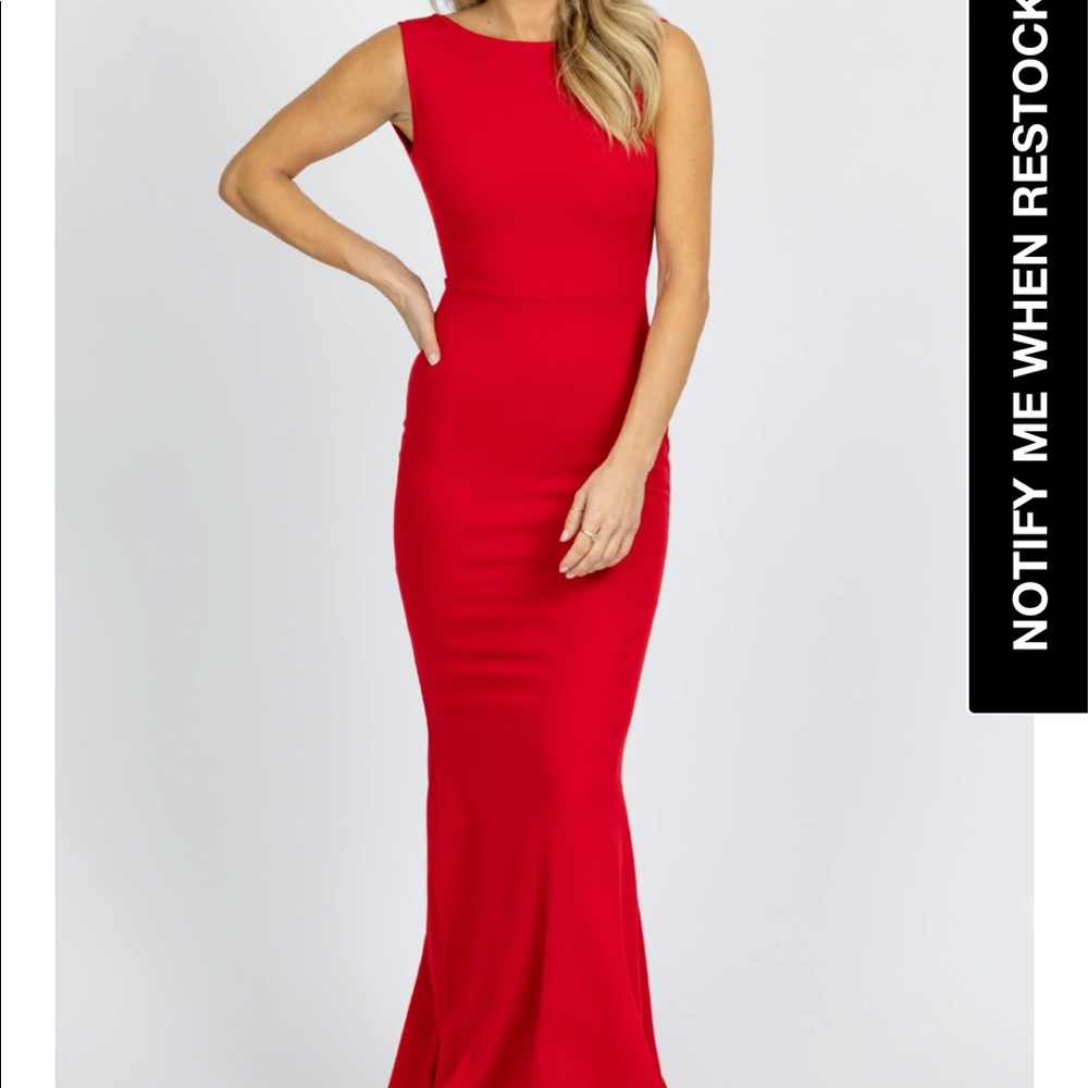 RED BOW BACK MAXI DRESS